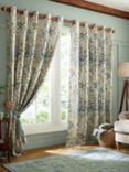 Laura Ashley Pointonfields Pair Lined Eyelet Curtains, Multi