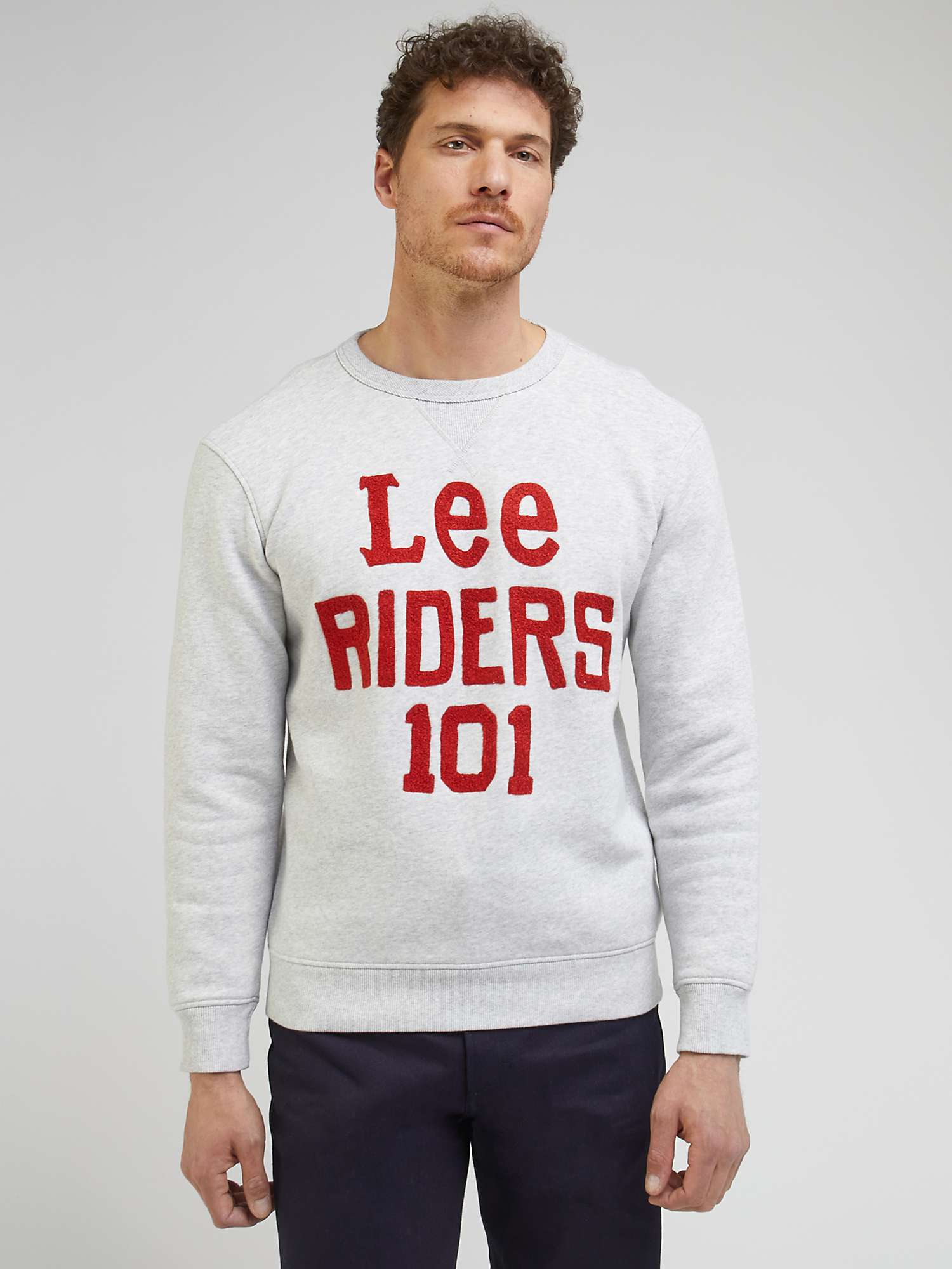 Buy Lee 101 Regular Fit Jumper, Grey/Red Online at johnlewis.com