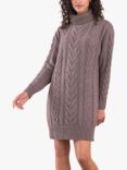 Celtic & Co. Cable Knit Roll Neck Jumper Dress, Heather