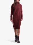 Celtic & Co. Wool Roll Neck Midi Jumper Dress, Rust