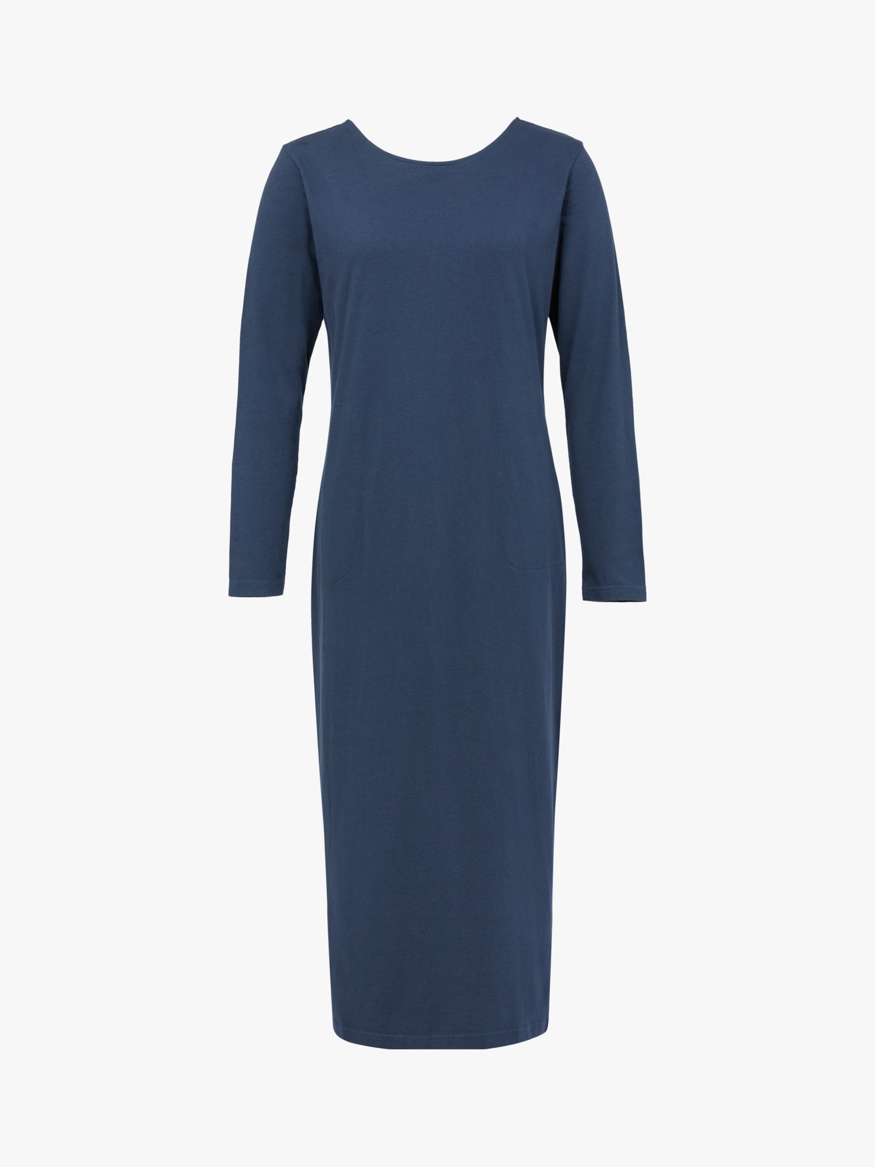 Celtic & Co. Scoop Back Midi Dress, Dark Navy at John Lewis & Partners