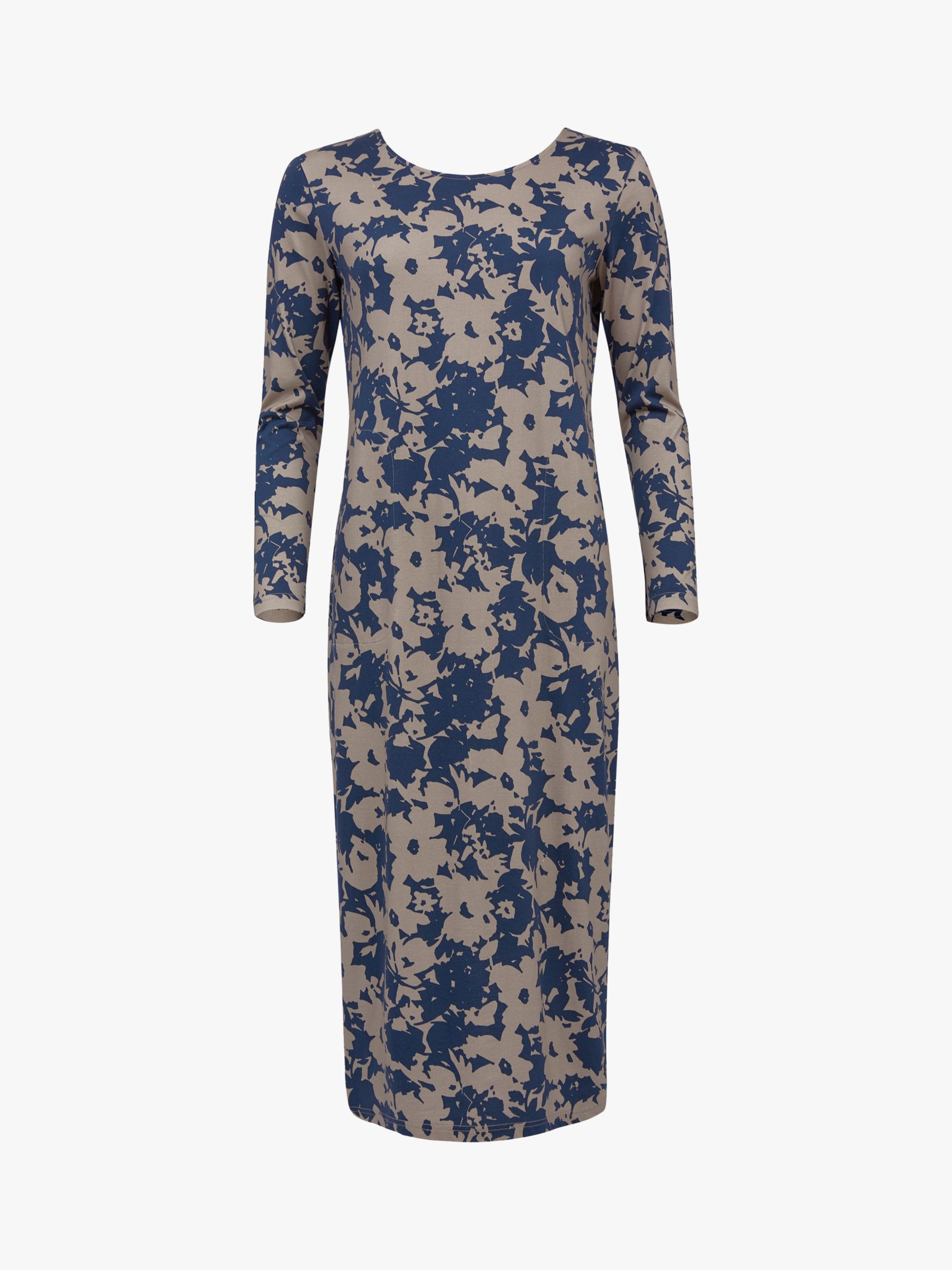 Celtic & Co. Scoop Back Midi Dress, Navy/Floral at John Lewis & Partners