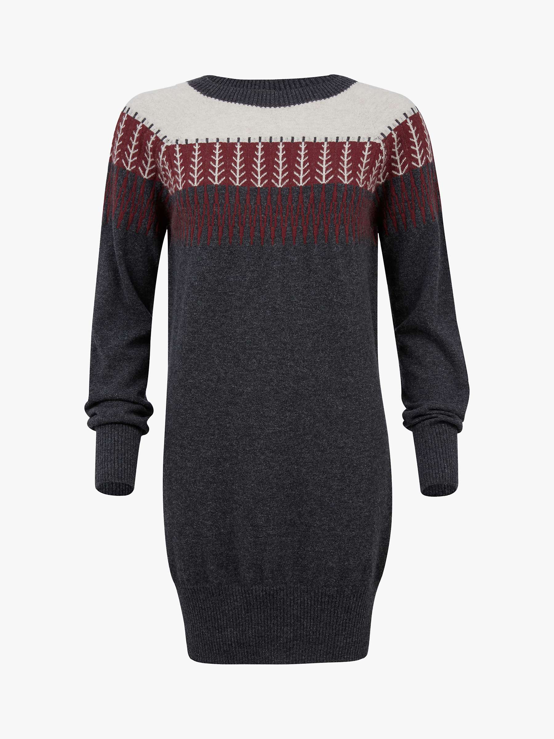 Buy Celtic & Co. Supersoft Slouch Wool Jumper Dress, Charcoal/Claret Online at johnlewis.com