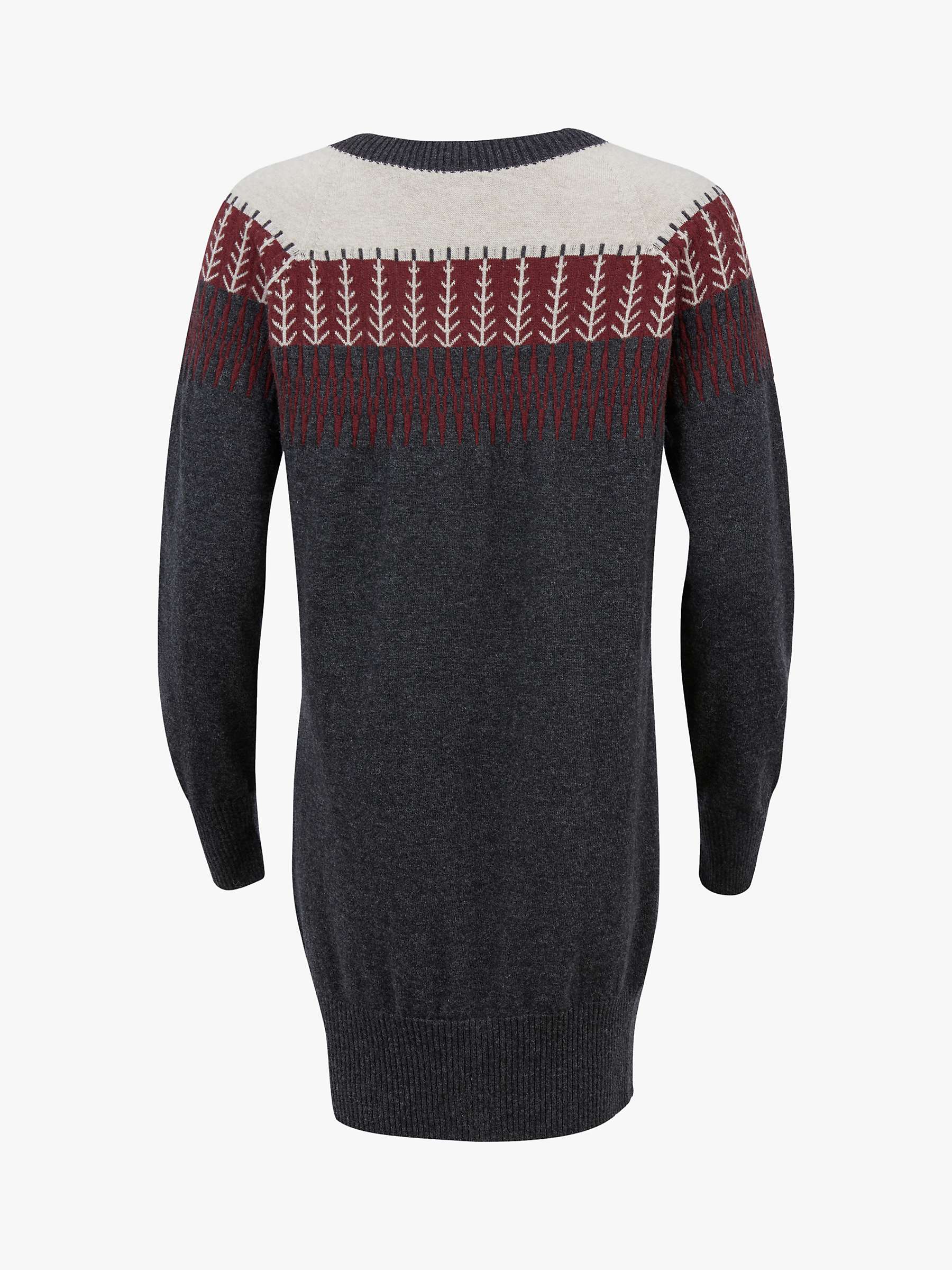 Buy Celtic & Co. Supersoft Slouch Wool Jumper Dress, Charcoal/Claret Online at johnlewis.com