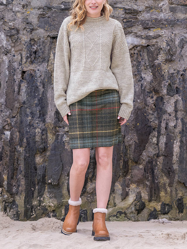 Celtic & Co. Wool Tartan Skirt, Tanners Brown