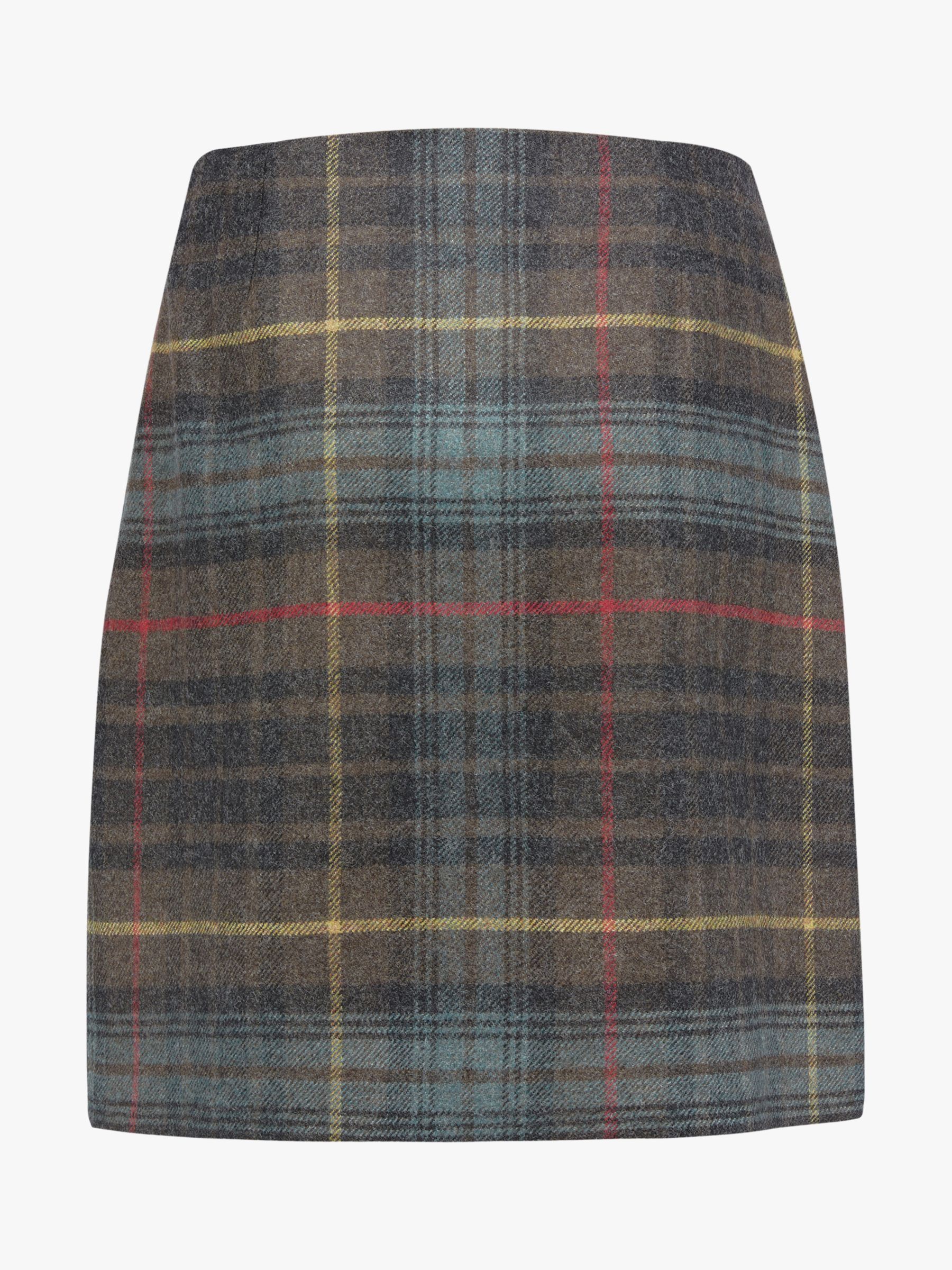 Celtic & Co. Wool Tartan Skirt, Tanners Brown at John Lewis & Partners