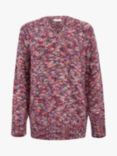 Celtic & Co. Multicolour Chunky Knit V-Neck Jumper, Anemone