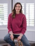 Celtic & Co. Ribbed Lambswool Button Neck Jumper, Anemone, Anemone