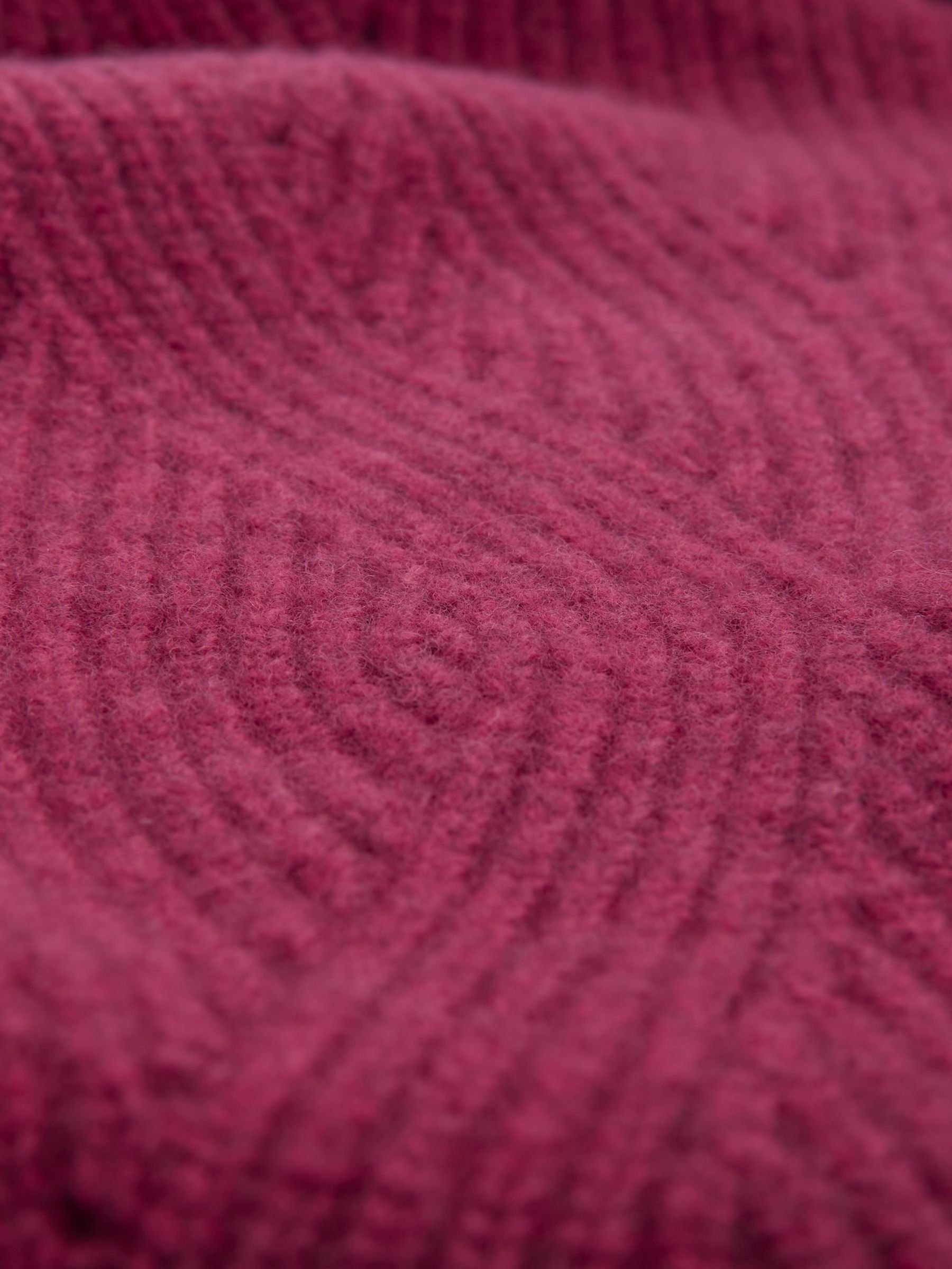 Buy Celtic & Co. Ribbed Lambswool Button Neck Jumper, Anemone Online at johnlewis.com