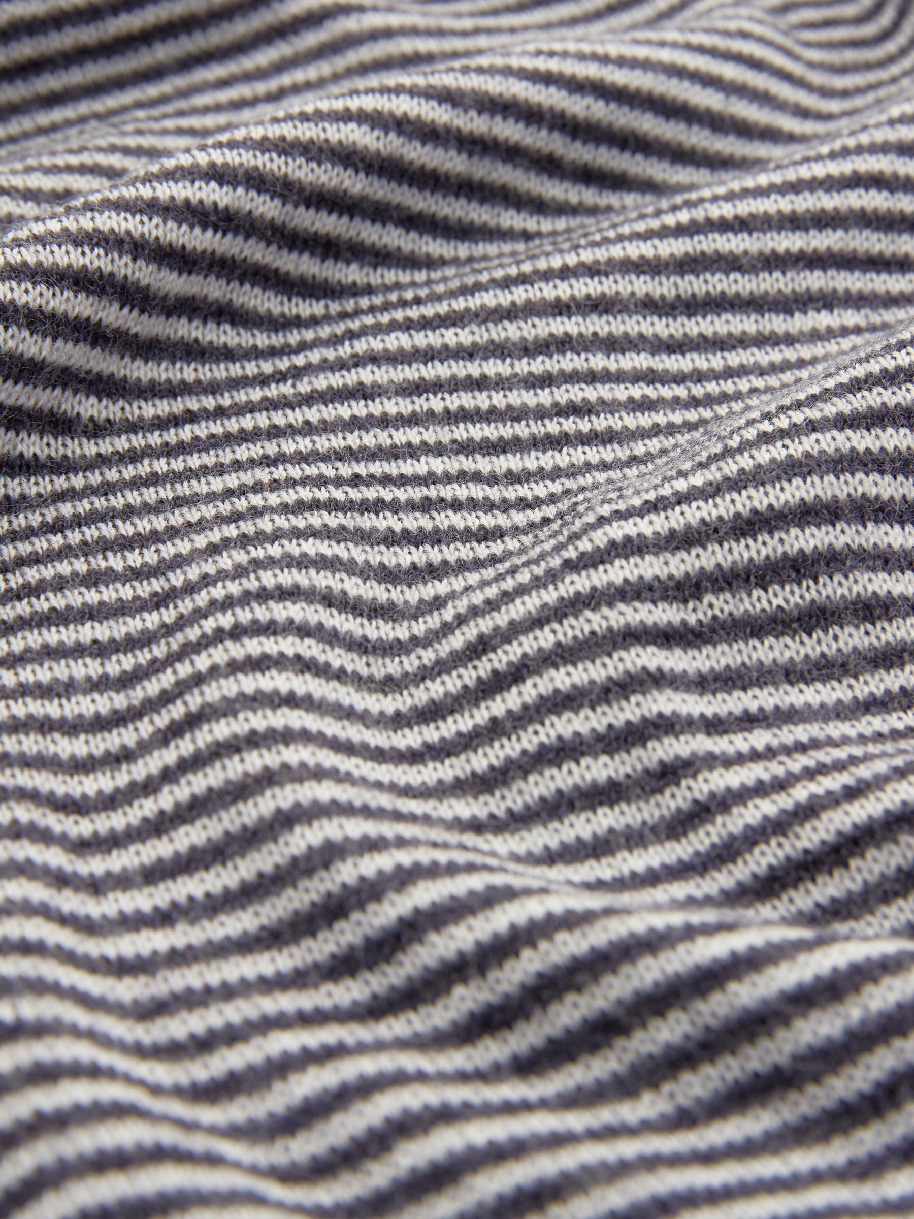 Celtic & Co. Fine Knit Merino Wool Stripe Jumper, Navy, XS