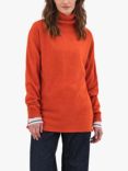 Celtic & Co. Wool Slouch Roll Neck Jumper, Burnt Orange