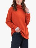 Celtic & Co. Wool Slouch Roll Neck Jumper, Burnt Orange