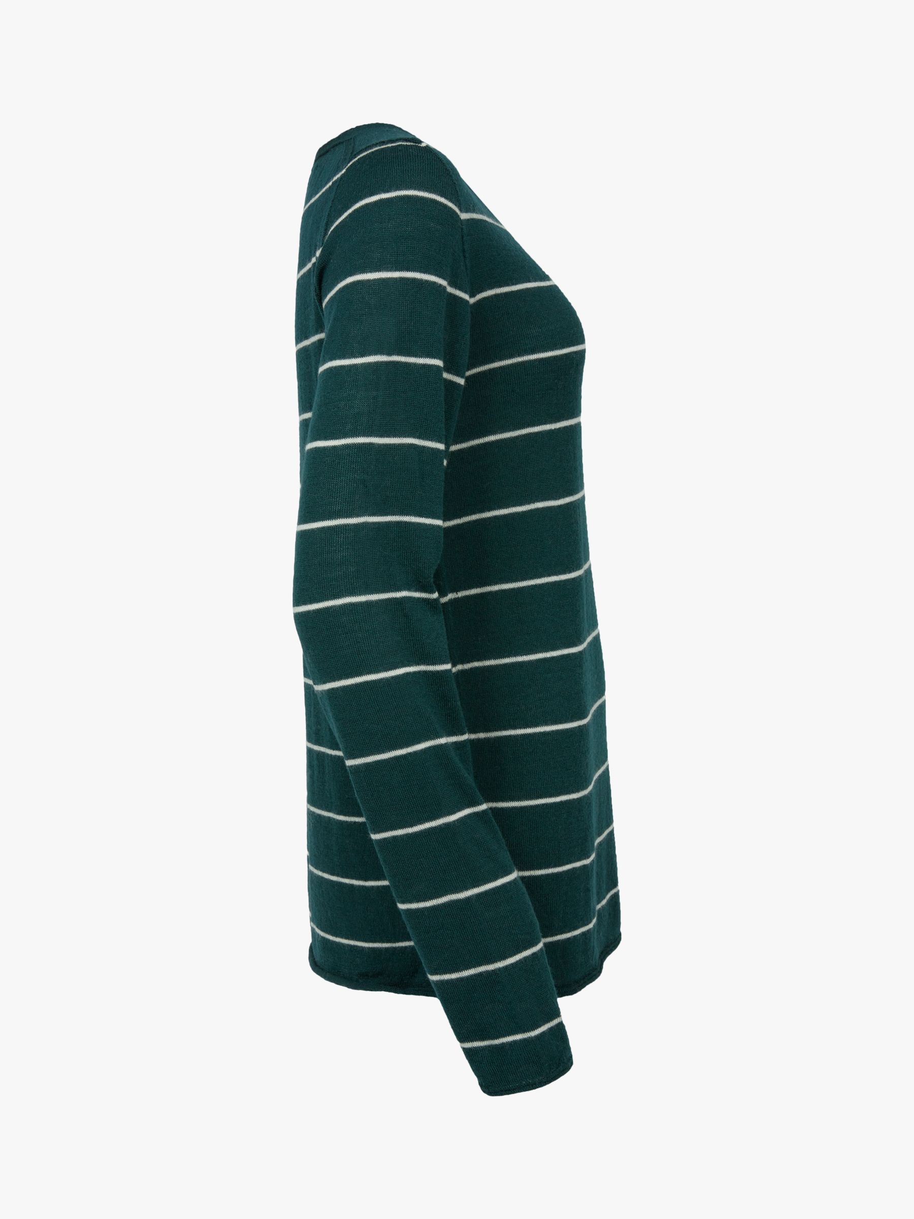 Buy Celtic & Co. Striped Fine Knit Merino Wool Jumper, Pine Online at johnlewis.com