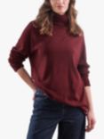 Celtic & Co. Wool Slouch Roll Neck Jumper, Claret