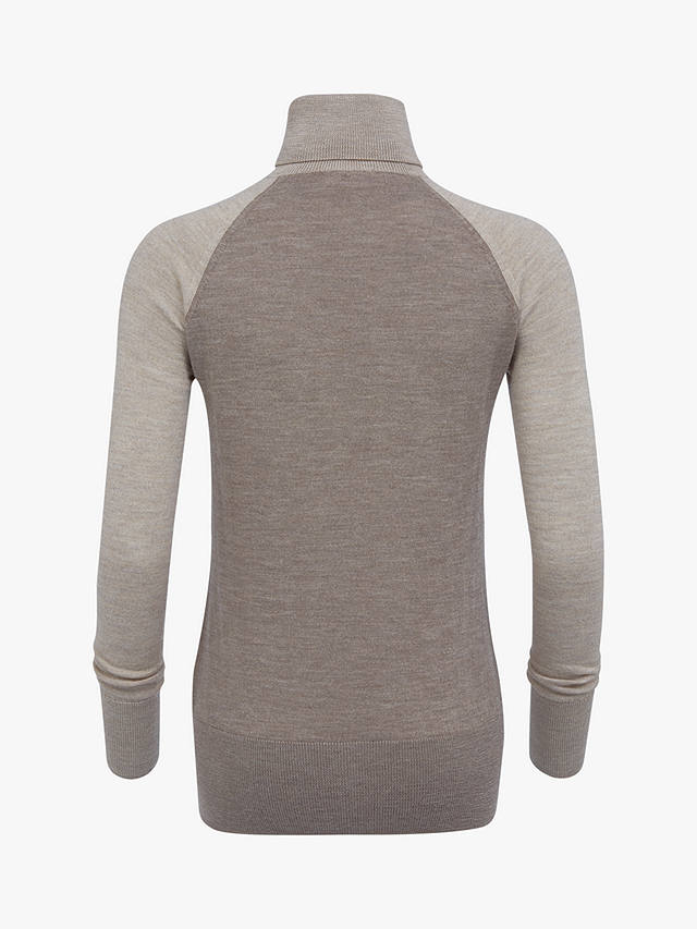 Celtic & Co. Merino Roll Neck Jumper, Biscuit/Taupe