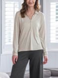 Celtic & Co. Wool Blend Long Sleeve Polo Shirt, Oatmeal