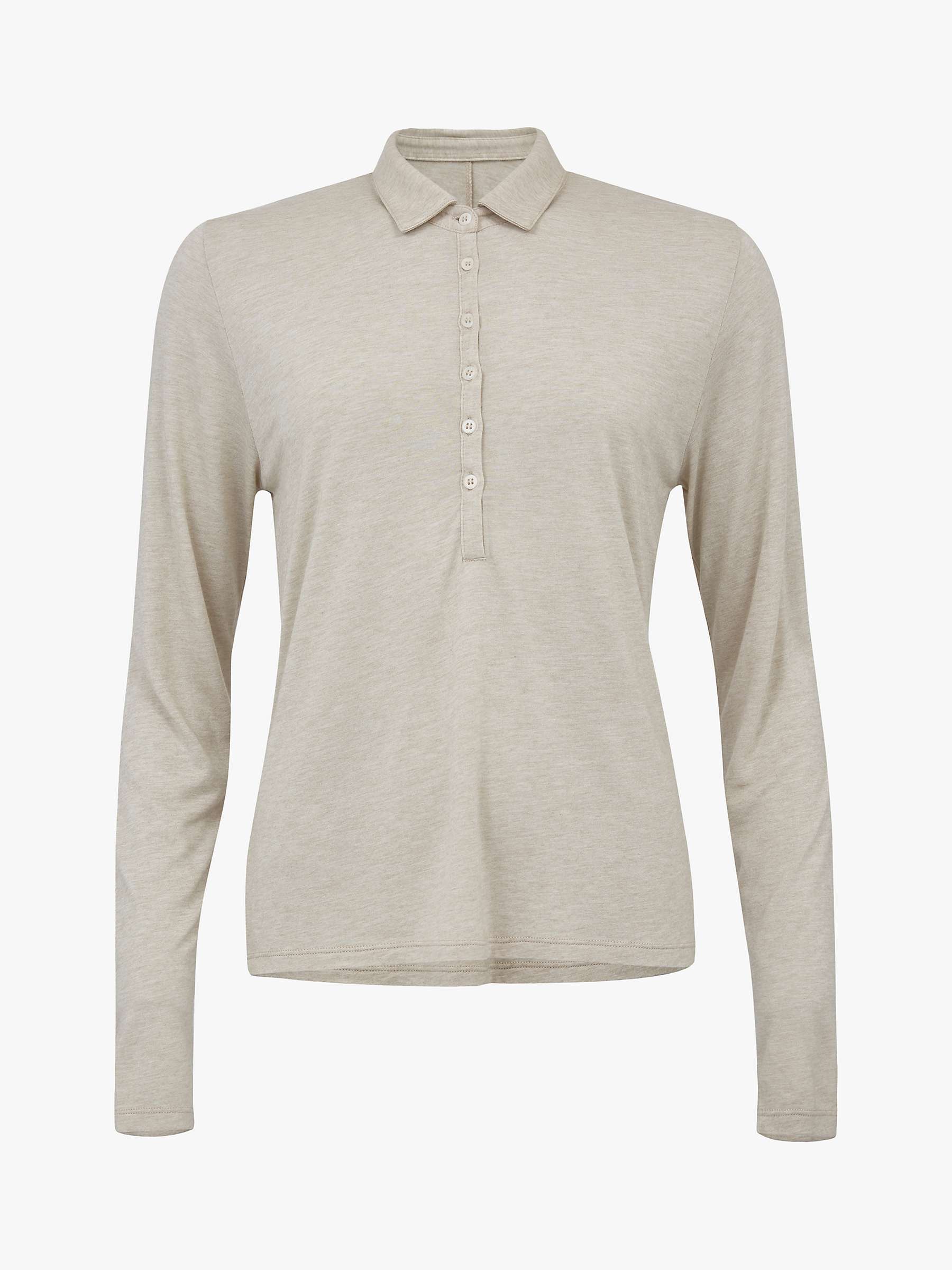 Buy Celtic & Co. Wool Blend Long Sleeve Polo Shirt, Oatmeal Online at johnlewis.com