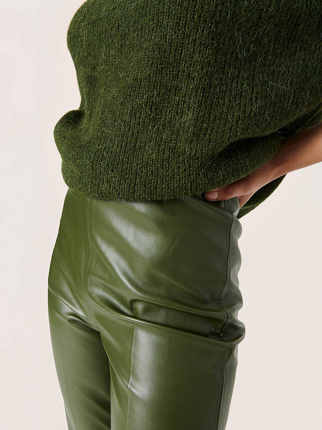 Soaked In Luxury Kaylee Bootcut Leg High Waist Trousers, Kombu Green