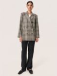 Soaked In Luxury Storie Ecovero Blend Nadia Blazer, Hot Fudge Checks