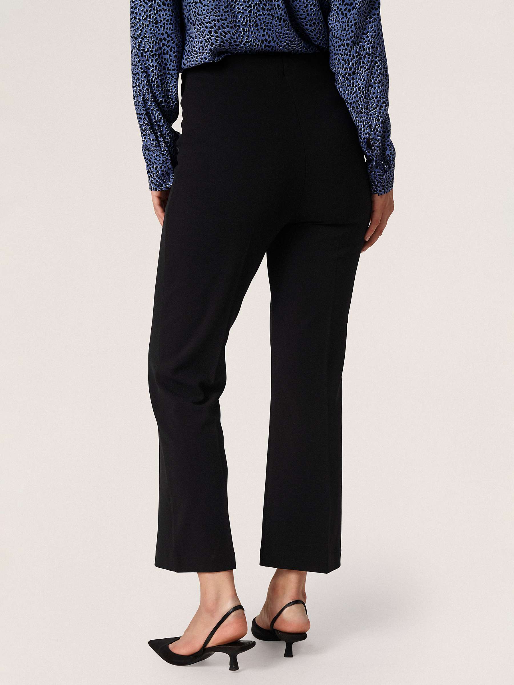 Buy Soaked In Luxury Bea Cropped Flare Trousers, Black Online at johnlewis.com
