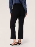 Soaked In Luxury Bea Cropped Flare Trousers, Black