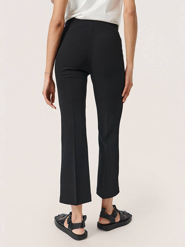 Soaked In Luxury Bea Cropped Flare Trousers, Black