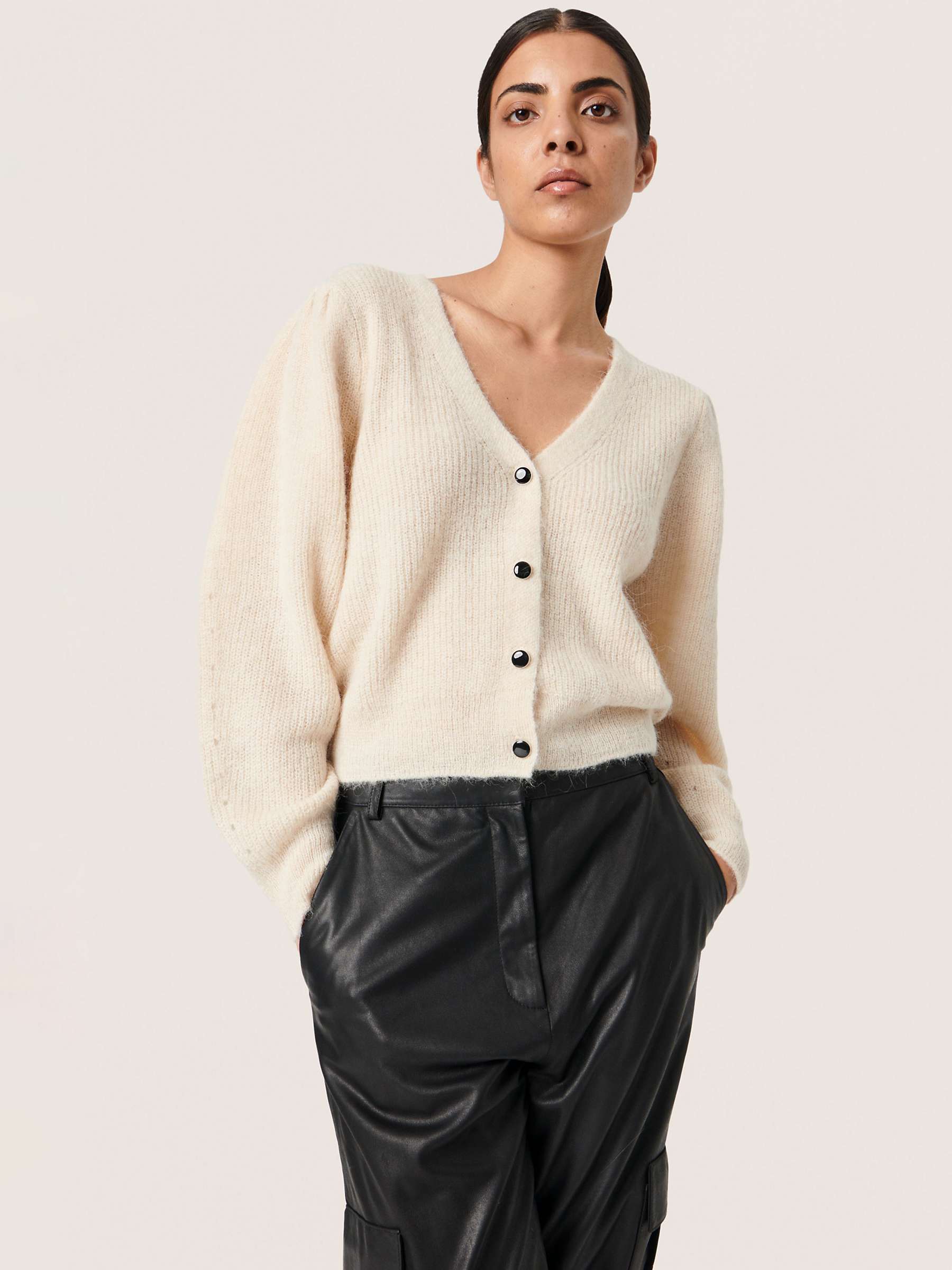 Buy Soaked In Luxury Tuesday Wool Blend Puff Sleeve Cardigan Online at johnlewis.com