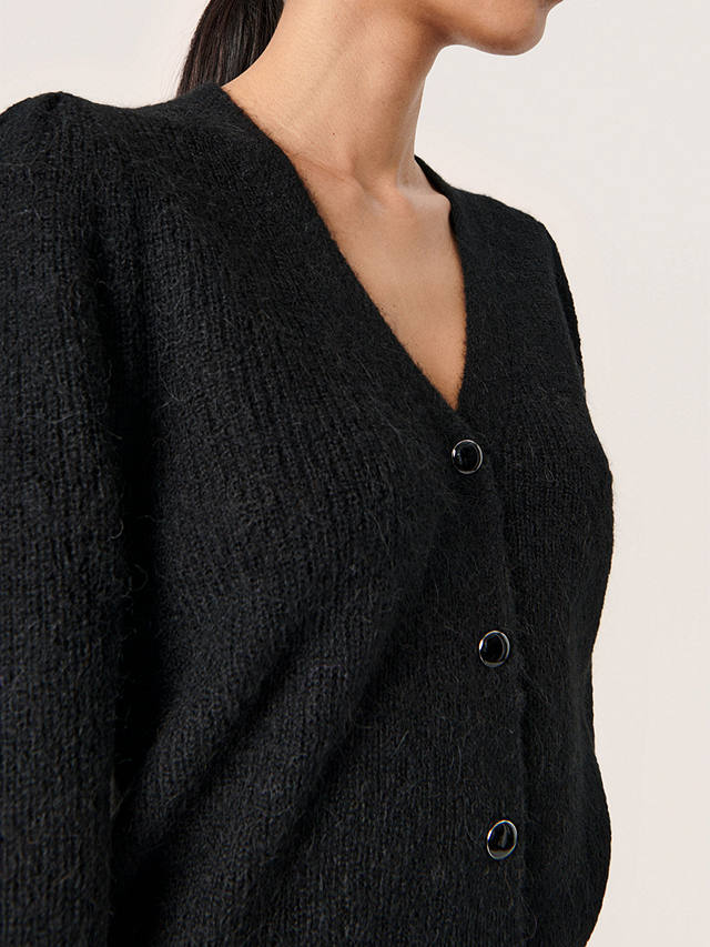 Soaked In Luxury Tuesday V Neck Button Cardigan, Black