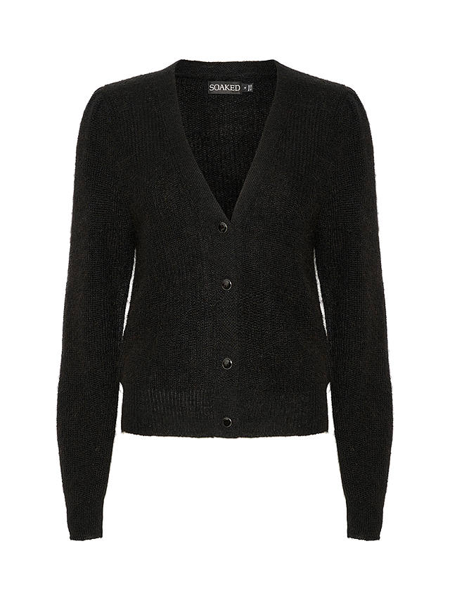 Soaked In Luxury Tuesday V Neck Button Cardigan, Black