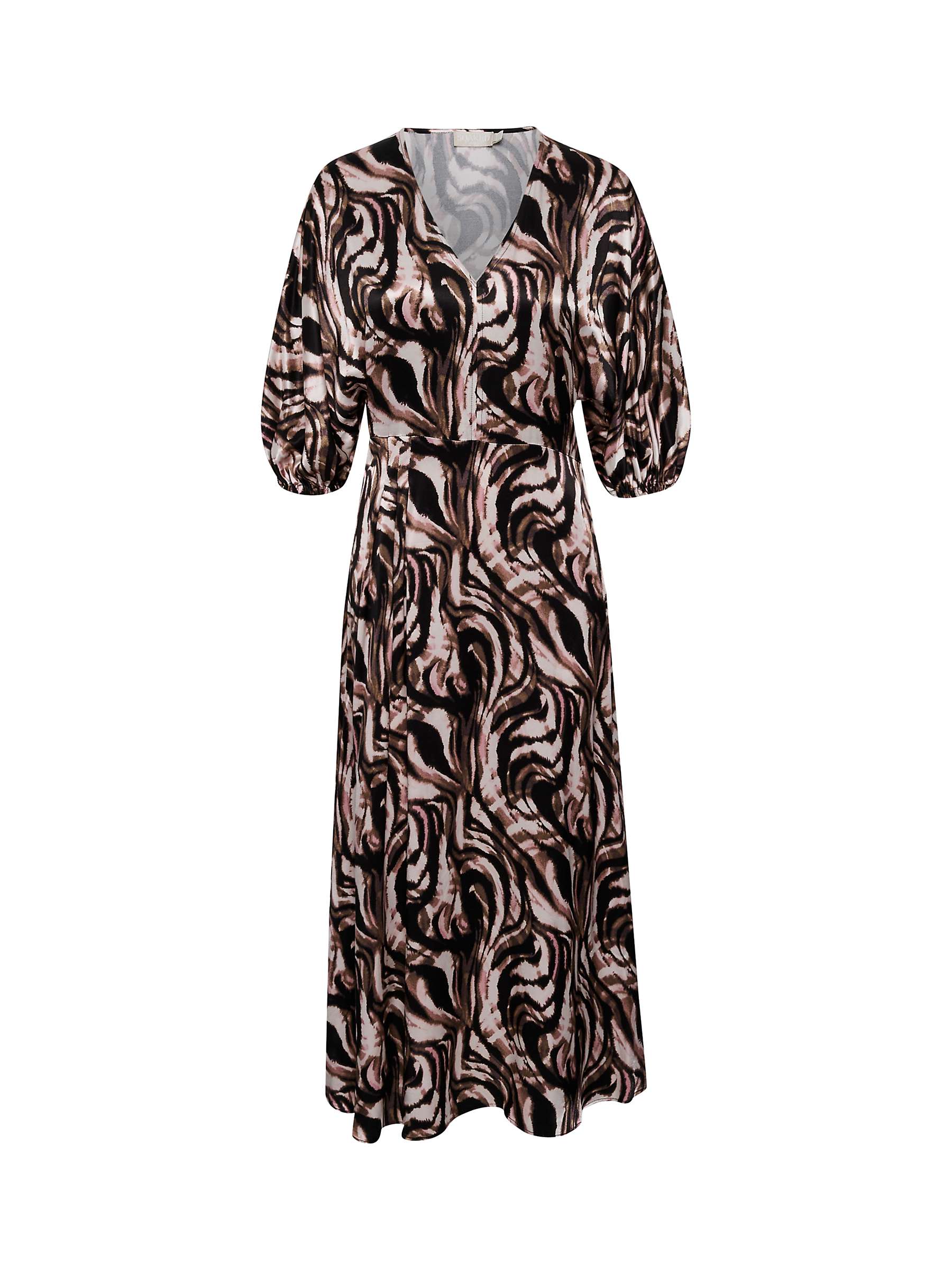 Buy Soaked In Luxury Leighton Evita Swirl Print Midi Dress, Hot Fudge Online at johnlewis.com