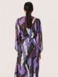 Soaked In Luxury Josefine Chiffon Wrap Midi Dress, Purple/Multi