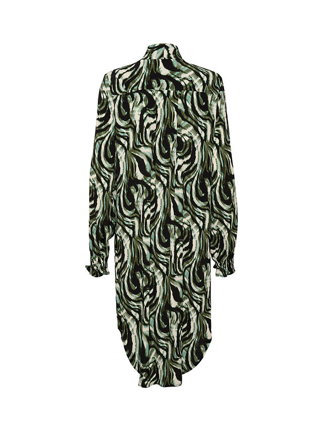 Soaked In Luxury Kenna Tie Neck Long Sleeve Dress, Green/Multi