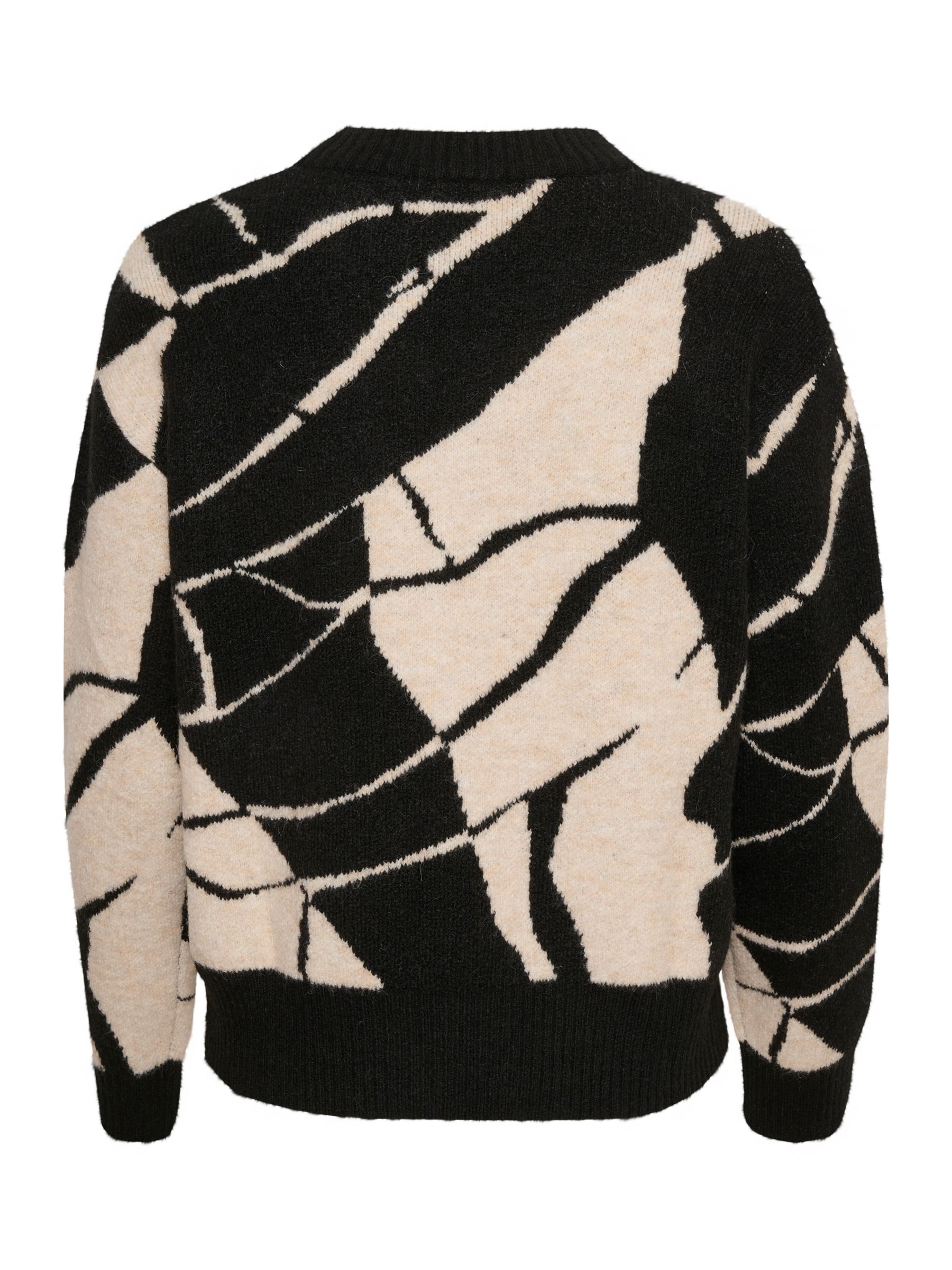 Buy Soaked In Luxury Rakel Wool Blend Graphic Print Jumper, Black & White Online at johnlewis.com