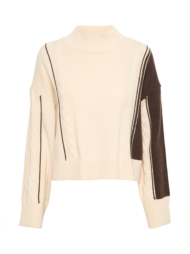 Soaked In Luxury Llena Textured Jumper, White/Multi