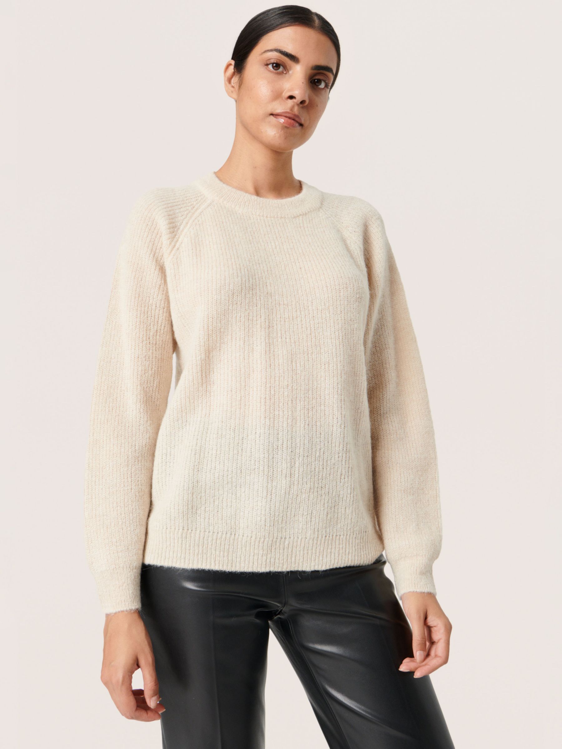 Soaked In Luxury Tuesday Crew Neck Jumper, Sandshell, XS