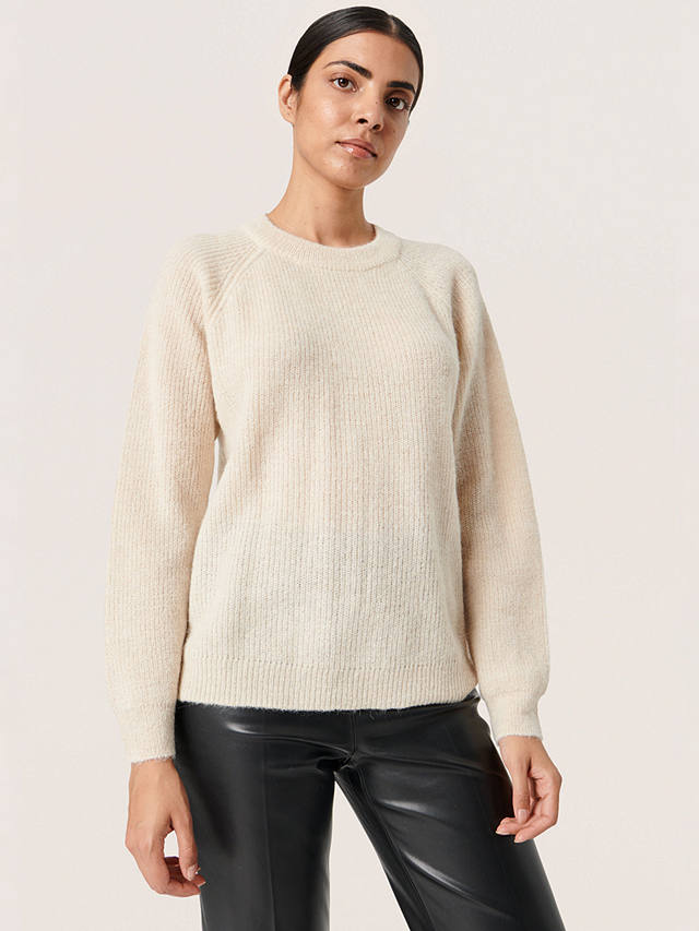 Soaked In Luxury Tuesday Crew Neck Jumper, Sandshell