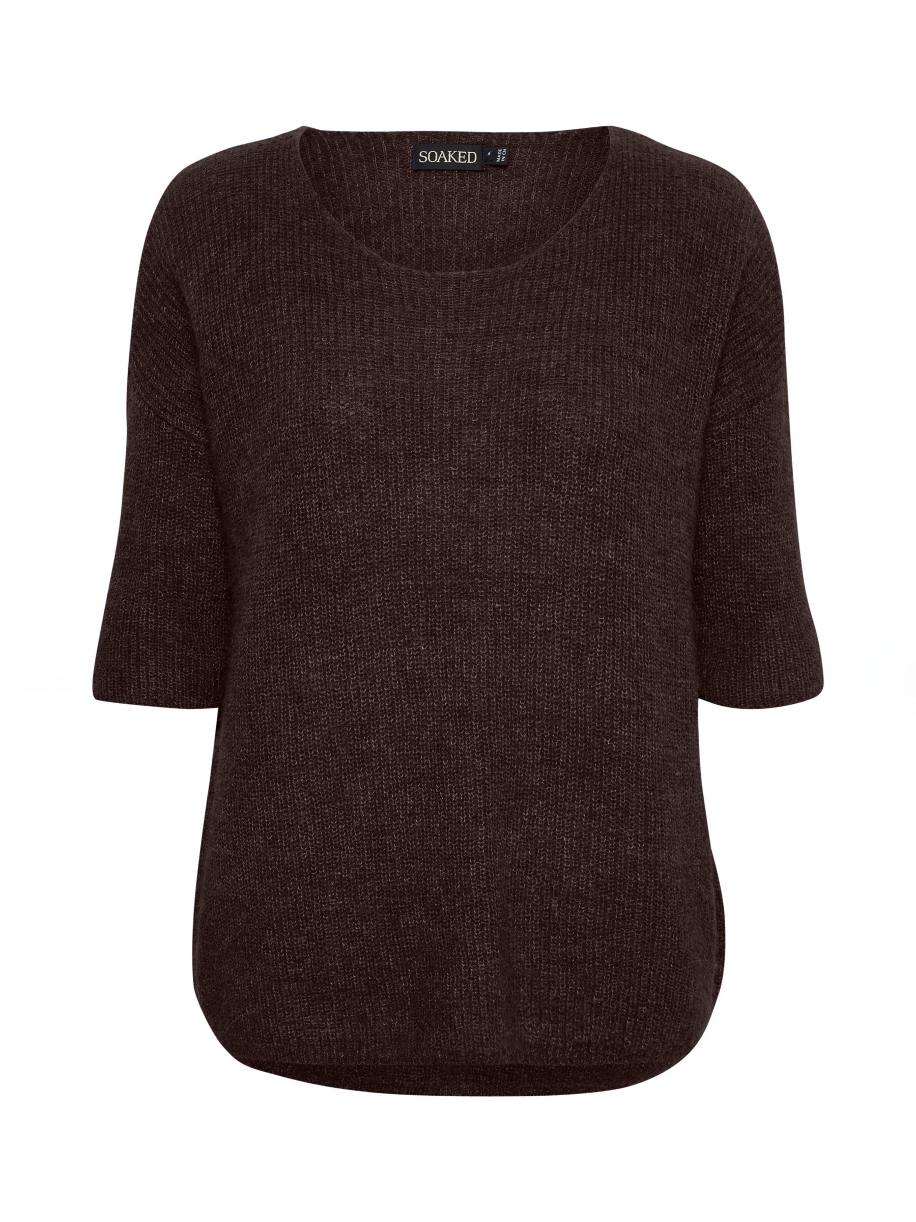Soaked In Luxury Tuesday 3/4 Sleeve Wool Blend Jumper, Hot Fudge at ...