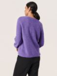 Soaked In Luxury Tuesday Long Sleeve V-Neck Wool Jumper, Passion Flower