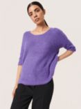 Soaked In Luxury Tuesday 3/4 Sleeve Wool Blend Jumper, Passion Flower
