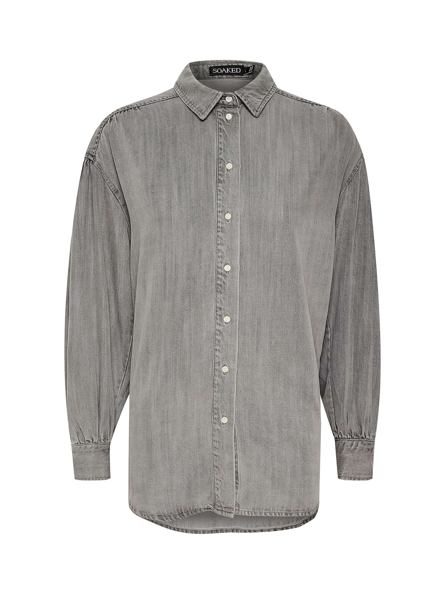 Buy Soaked In Luxury Friday Oversized Fit Denim Shirt, Light Grey Online at johnlewis.com