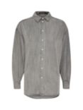 Soaked In Luxury Friday Oversized Fit Denim Shirt, Light Grey