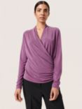 Soaked In Luxury Columbine Long Sleeve Wrap Blouse, Hortensia