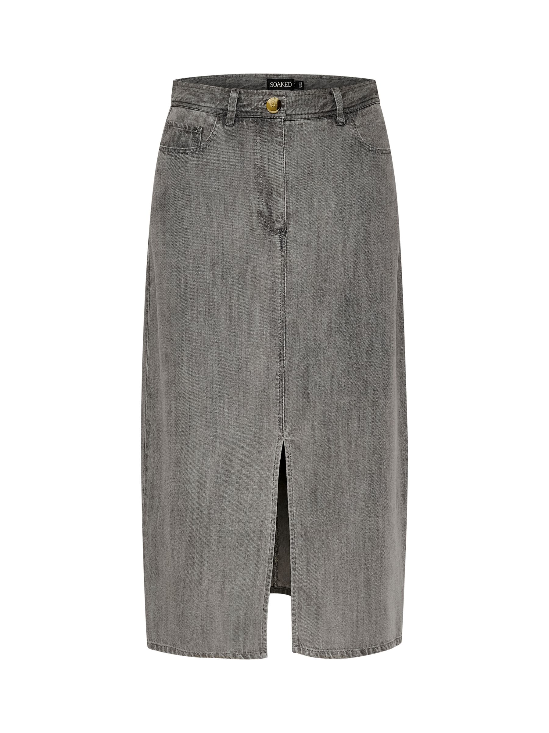Buy Soaked In Luxury Friday Midi Length Denim Skirt, Light Grey Online at johnlewis.com