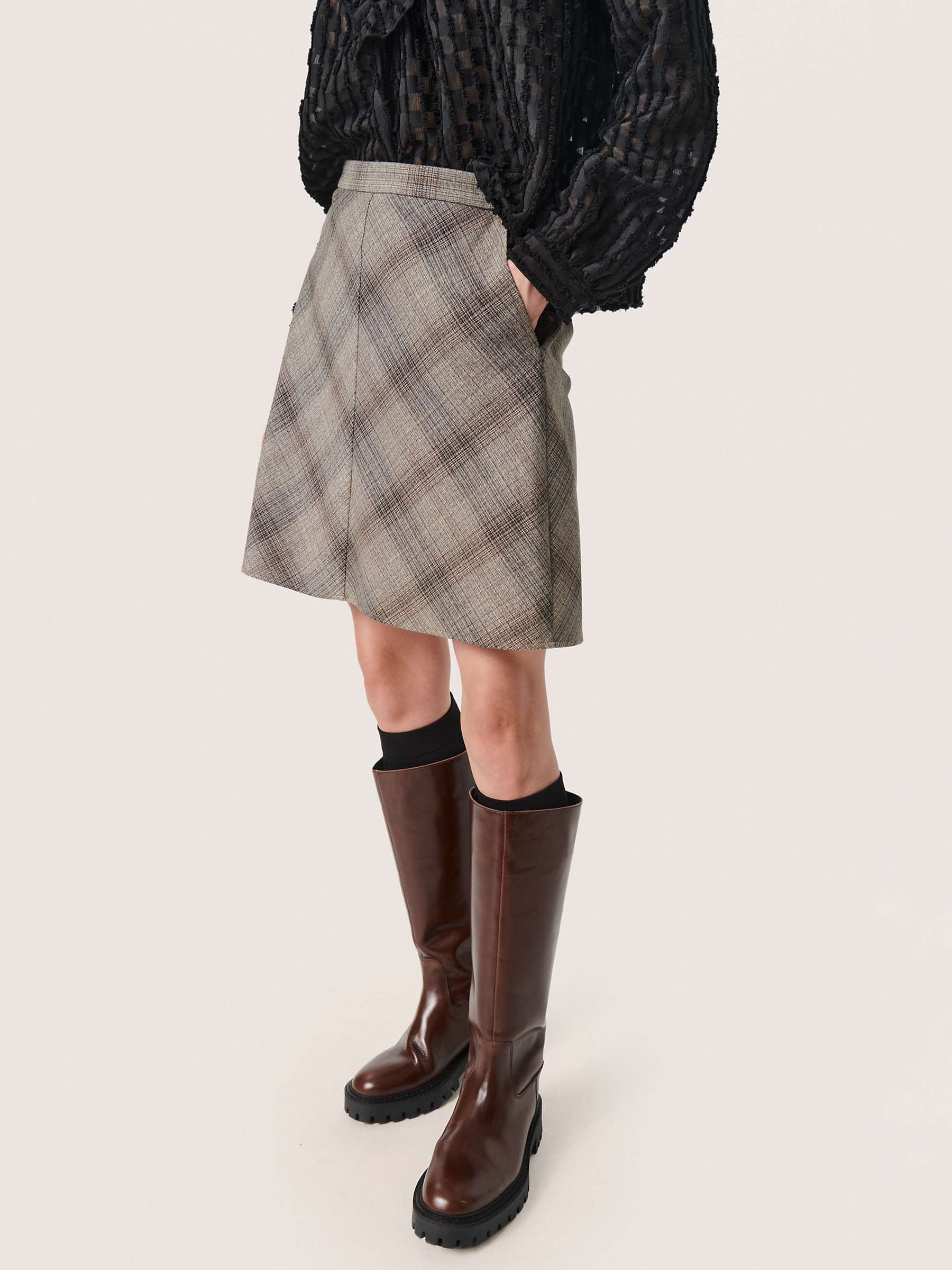 Buy Soaked In Luxury Storie Ecovero Blend Yara Skirt, Hot Fudge Checks Online at johnlewis.com