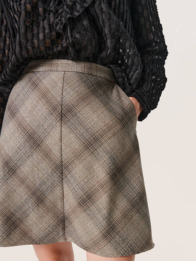 Soaked In Luxury Storie Ecovero Blend Yara Skirt, Hot Fudge Checks