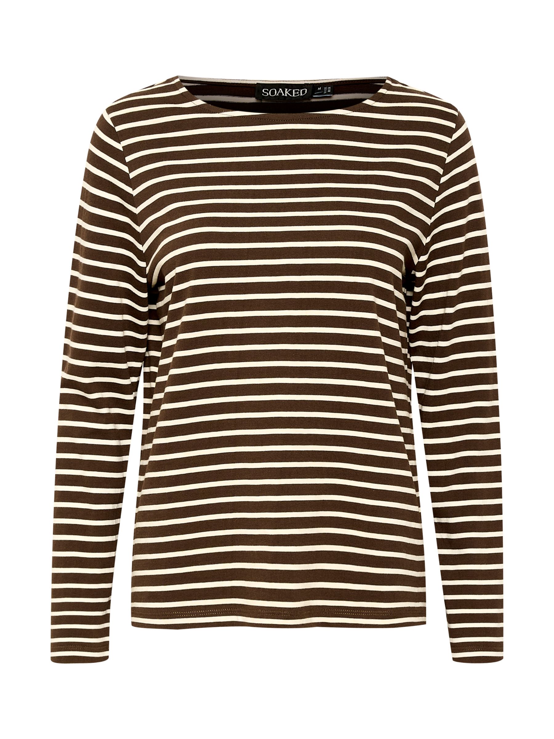 Soaked In Luxury Neo Striped Long Sleeve T-Shirt, Hot Fudge Stripe at ...