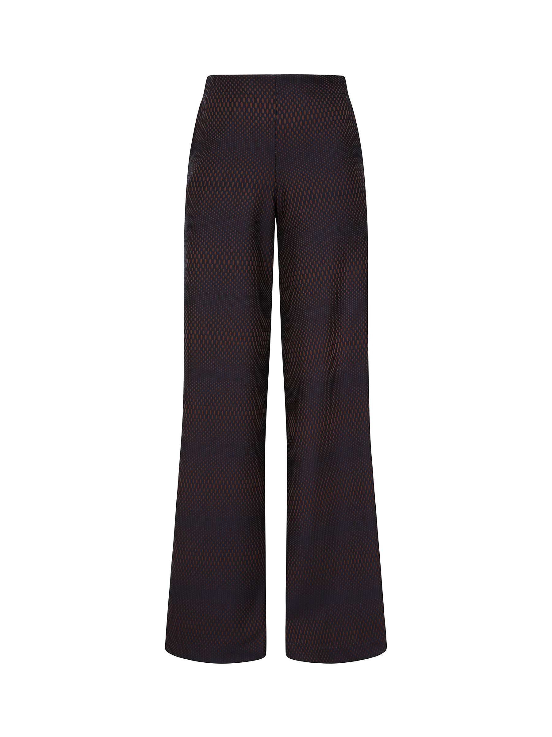 Buy HotSquash Textured Wide Leg Trousers, Brown/Navy Online at johnlewis.com