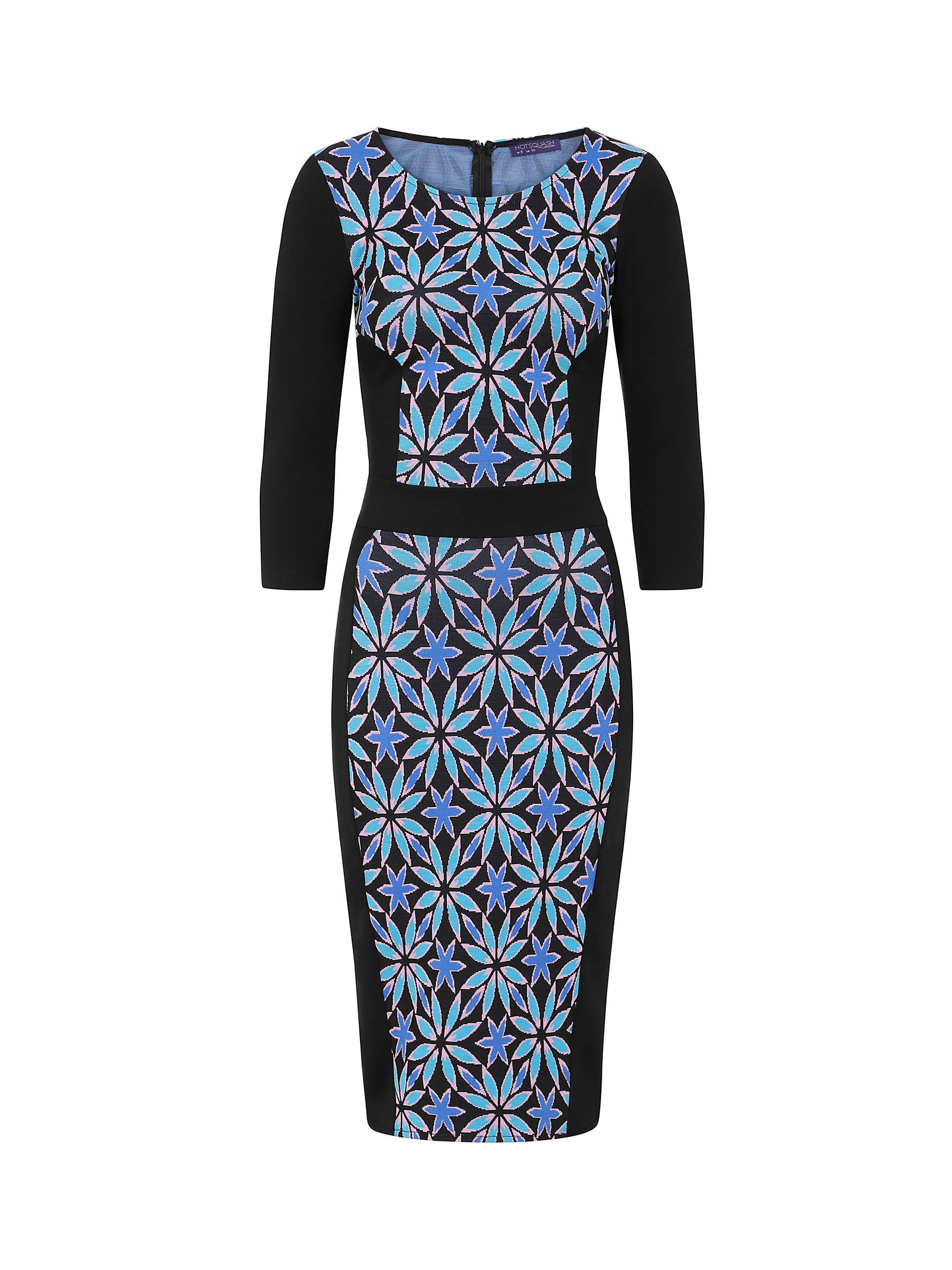 Buy HotSquash Bodycon Ponte Dress, Flower Power In Blue Online at johnlewis.com
