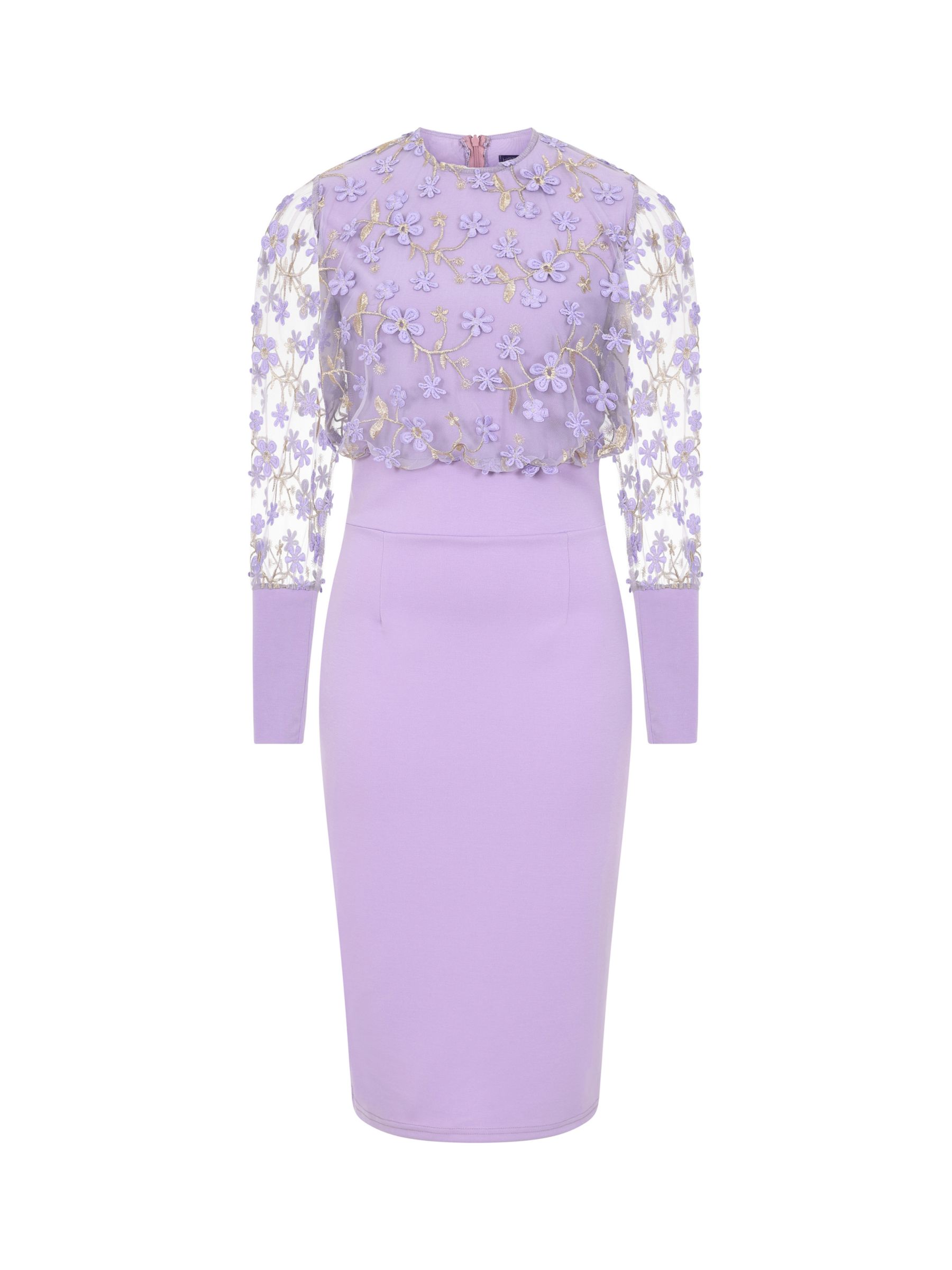 Buy HotSquash Embroidered Emma Dress, Lavender Online at johnlewis.com