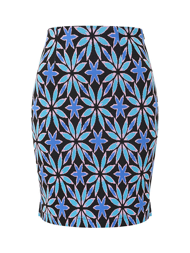 HotSquash Premium Stretch Mini Skirt, Flower Power In Blue